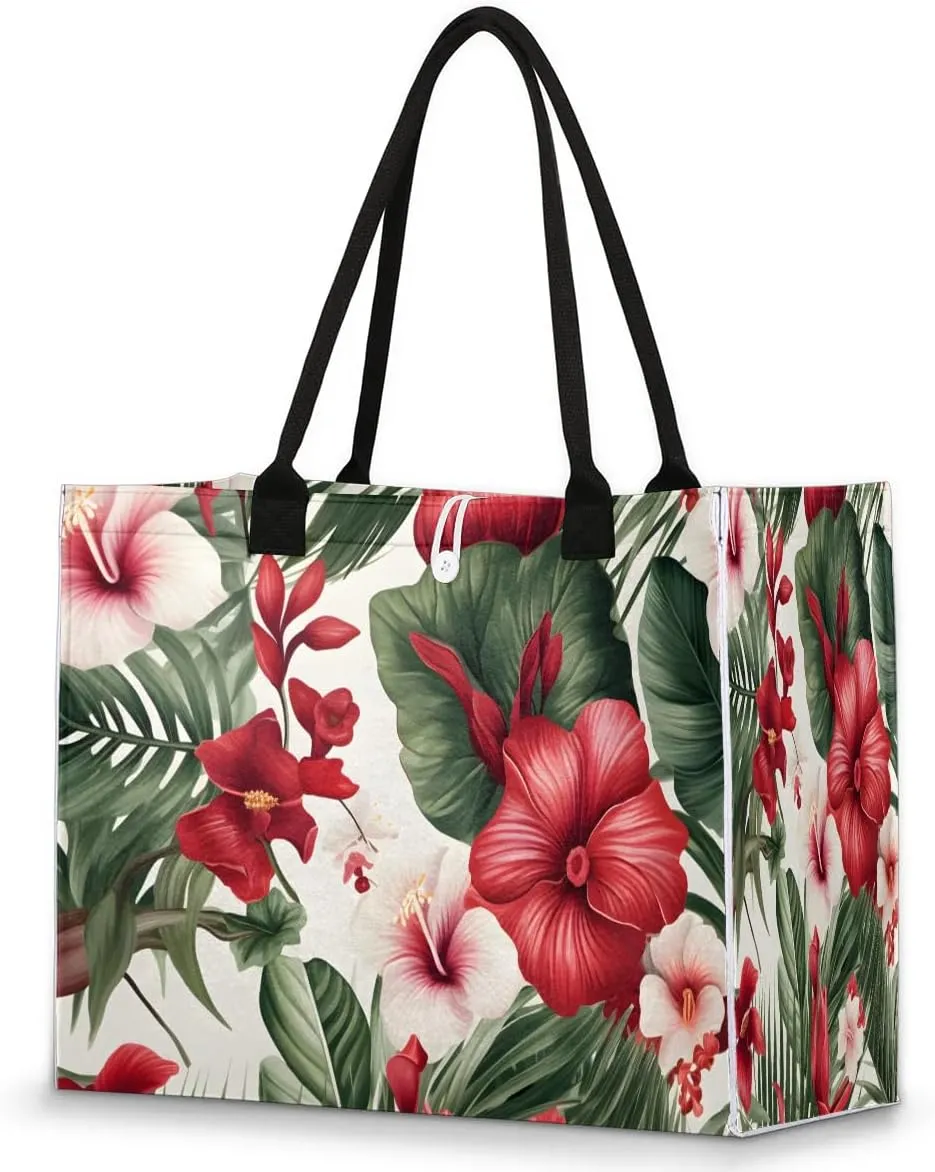 Womens Birthday Gifts Tote Bag Tropical Leaves Beach Bags for Women Handbags