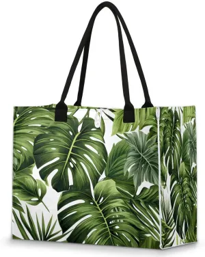 Womens Birthday Gifts Tote Bag Tropical Leaves Beach Bags for Women Handbags