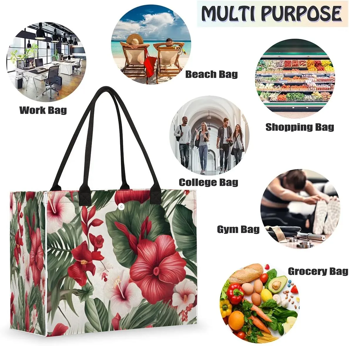 Womens Birthday Gifts Tote Bag Tropical Leaves Beach Bags for Women Handbags