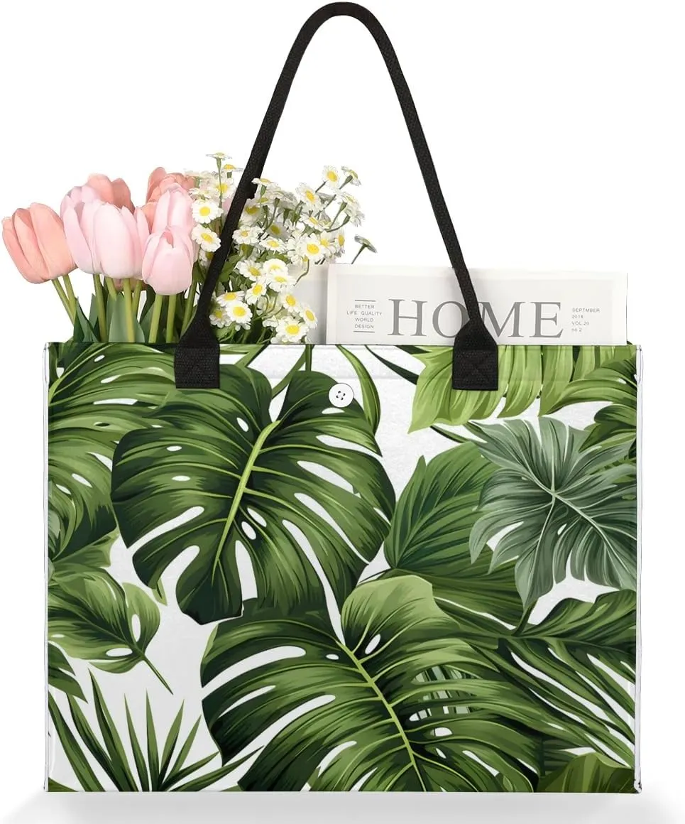 Womens Birthday Gifts Tote Bag Tropical Leaves Beach Bags for Women Handbags