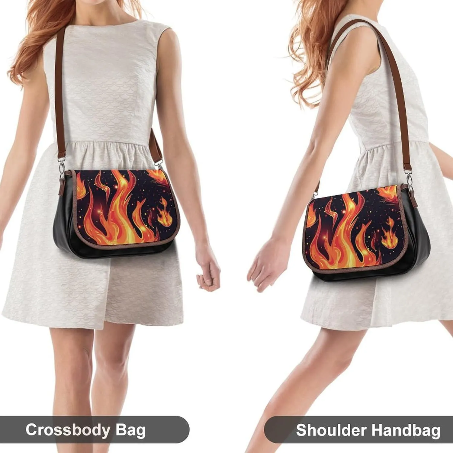 Women's Handbags Animal Print Spacious Multi-Pocket Shoulder Bags Outdoor Hook-and-Loop Crossbody Bags