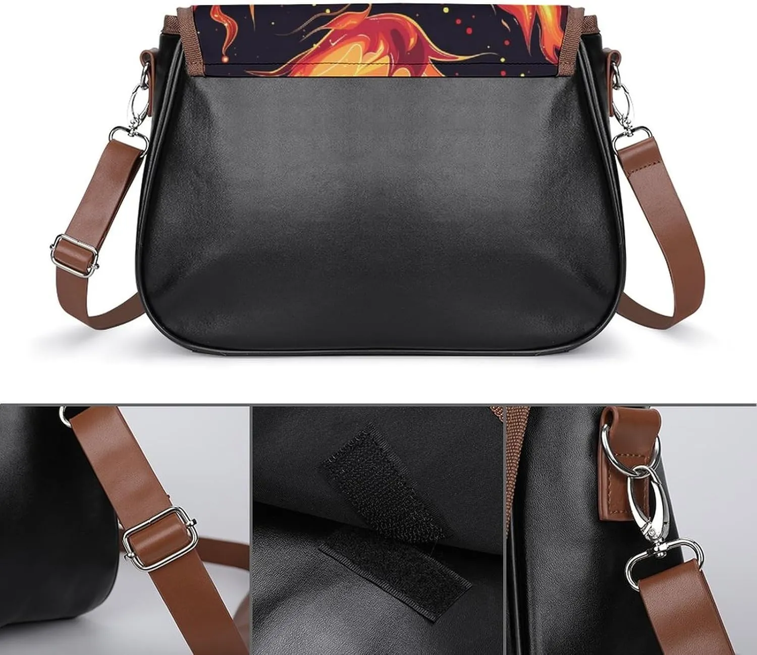 Women's Handbags Animal Print Spacious Multi-Pocket Shoulder Bags Outdoor Hook-and-Loop Crossbody Bags