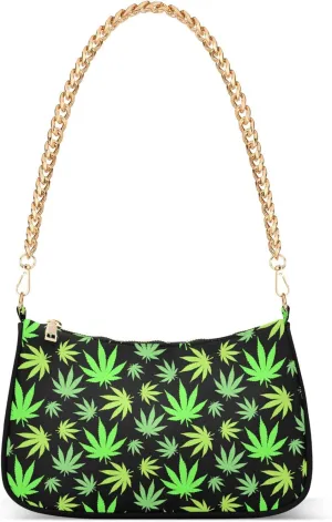 Women's Handbags Tote Crossbody Bag Stylish Purse Ladies Shoulder Bag Handbag Cannabis Leaves Black Crescent Bag