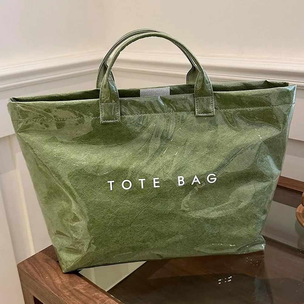 Women's Large PVC Tote Bag 2024 Fashion Handbags Big Winter Fall Totebag Y2K Shopping Hobo Bag Shoulder Purse with Laptop