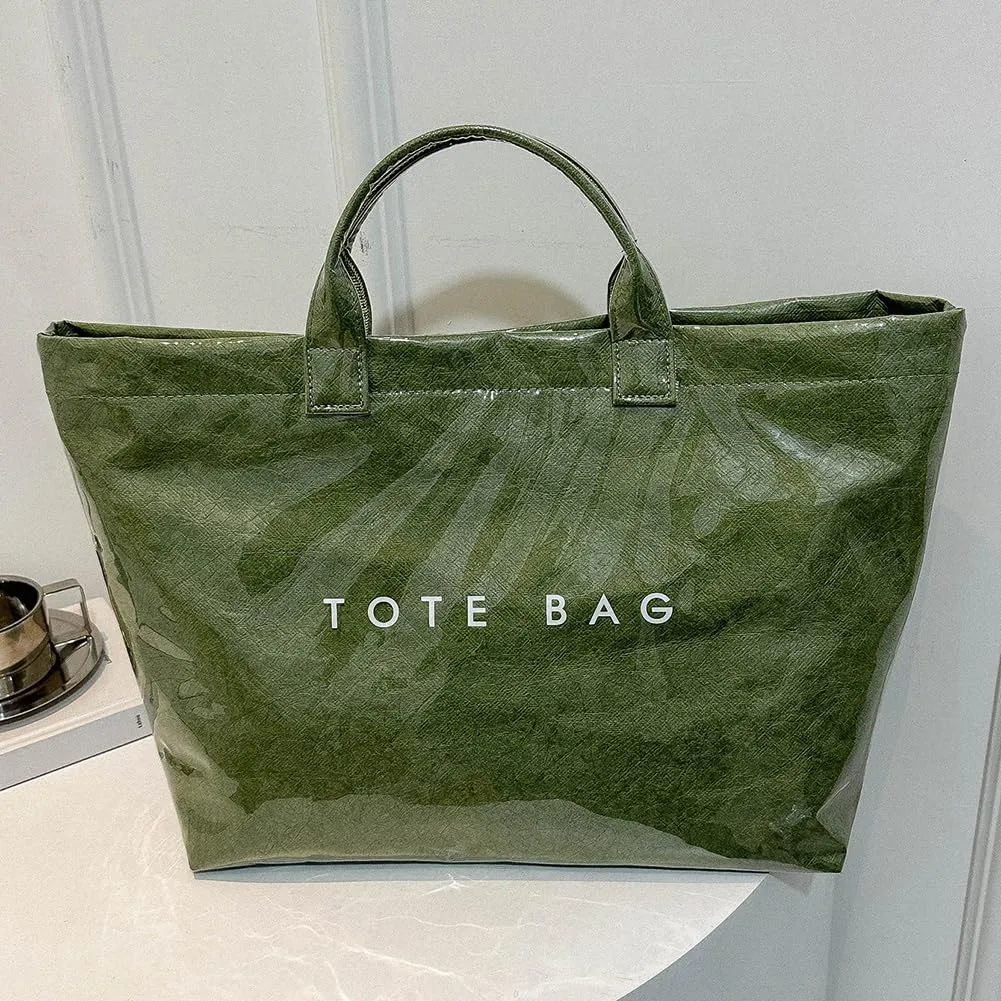 Women's Large PVC Tote Bag 2024 Fashion Handbags Big Winter Fall Totebag Y2K Shopping Hobo Bag Shoulder Purse with Laptop