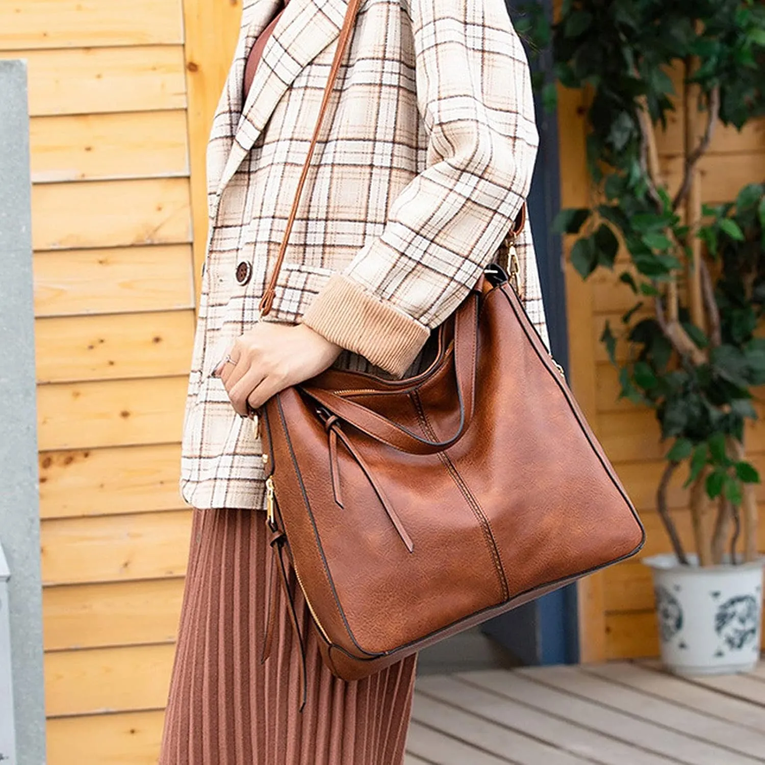 Women's Shoulder Bags Women Handbag PU Leather Women Shoulder Bags Women Messenger Bag Ladies Casual Bags(Rojo)