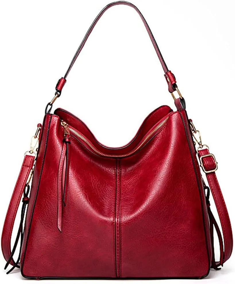 Women's Shoulder Bags Women Handbag PU Leather Women Shoulder Bags Women Messenger Bag Ladies Casual Bags(Rojo)