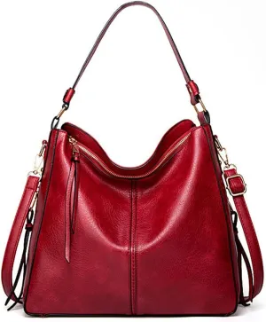 Women's Shoulder Bags Women Handbag PU Leather Women Shoulder Bags Women Messenger Bag Ladies Casual Bags(Rojo)