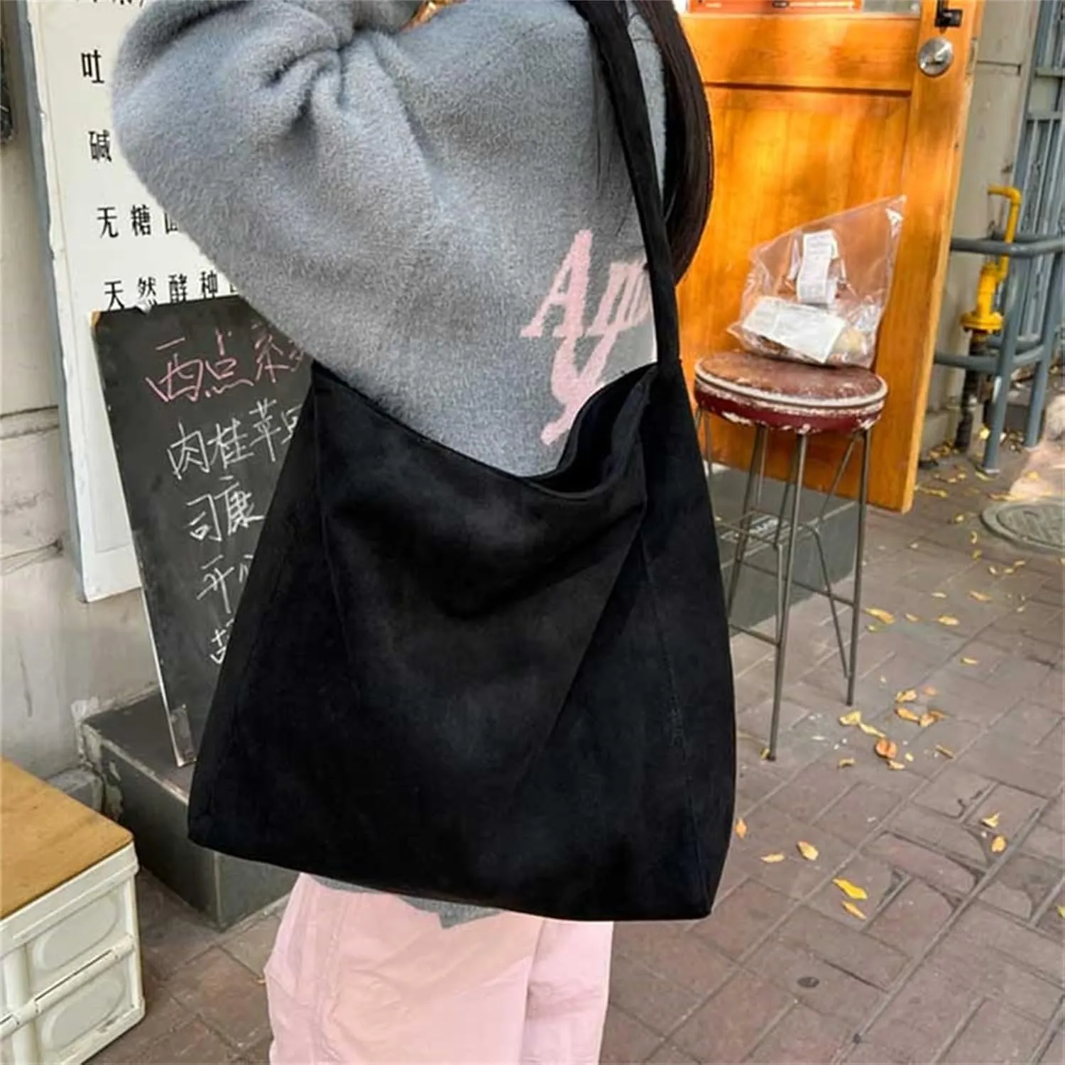 Womens Tote Bags for Work, Faux Suede Satchel Totes for Women Large Capacity Top-Handle Purses Crossbody Laptop Bag
