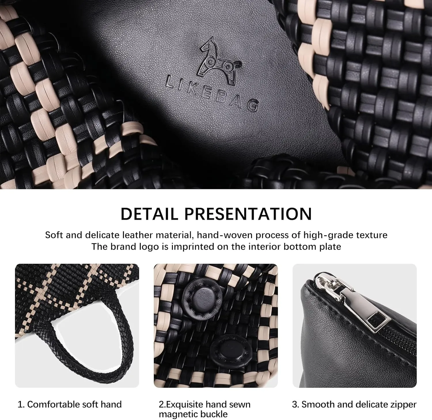 Woven Tote Bag Womens Purse Vegan Leather Shoulder Handbags Fashion Summer Beach Tote Bags Large Travel Totes