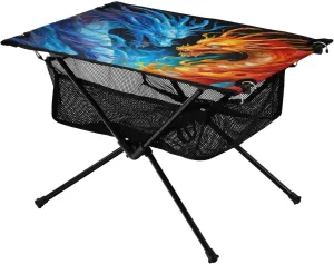 xigua Fire Dragon and Water Dragon Folding Camping Table,Portable Camp Table with Carry Bag Beach Table Folding Table for Picnic, Camp,Party,Travel89