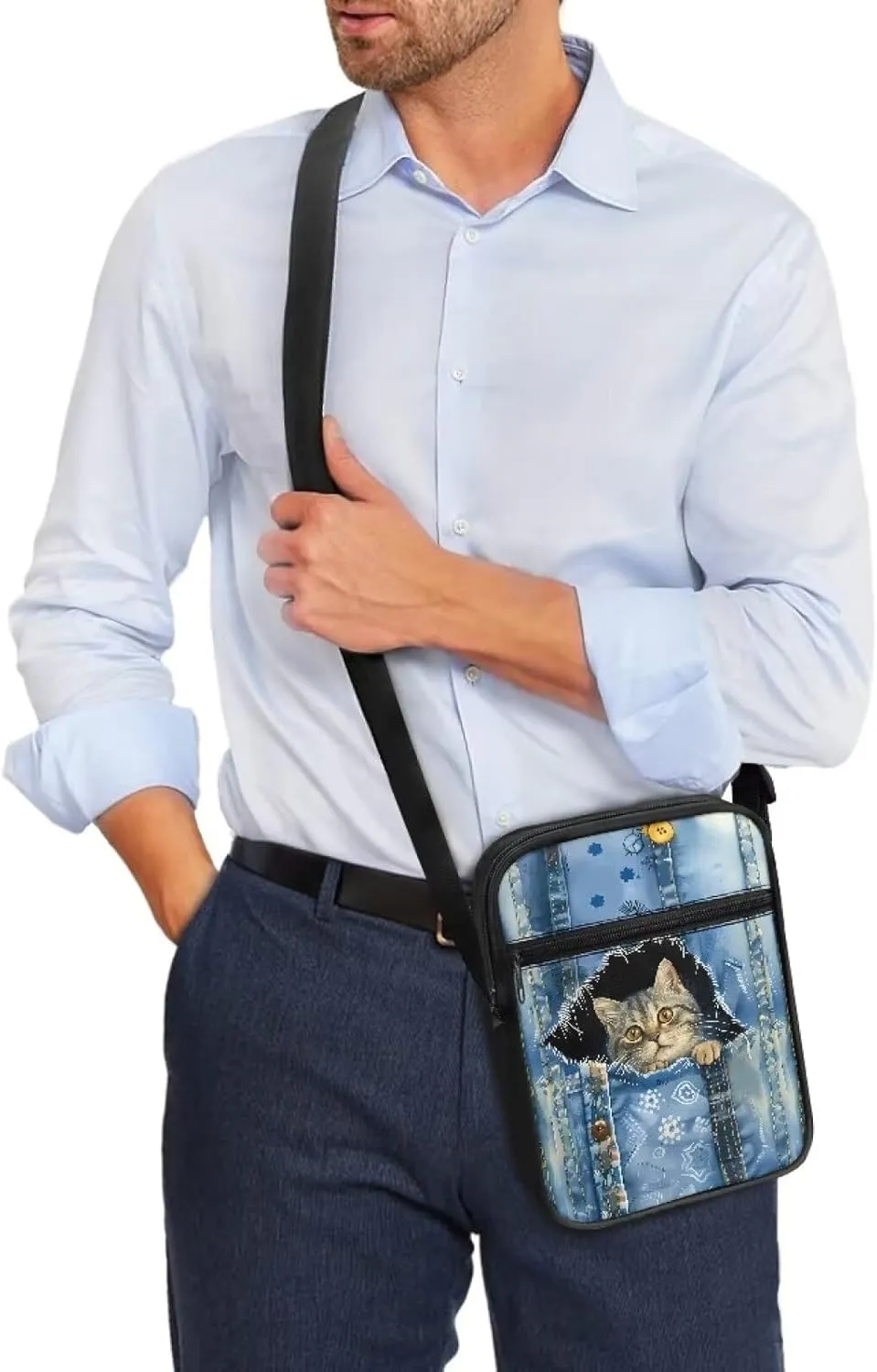 Xoenoiee Small Crossbody Bag, Messenger Bag for Women Men Mini Messenger Bag With Multi-Pockets Sling Bags, Animals Theme