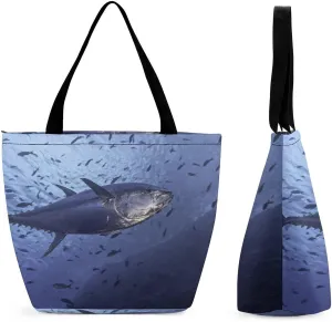 Yellowfin-tuna-thunnus-albacarens Women Top Handle Purse Women Large Shoulder Bag with Zipper Handbag for Travel Work Totes