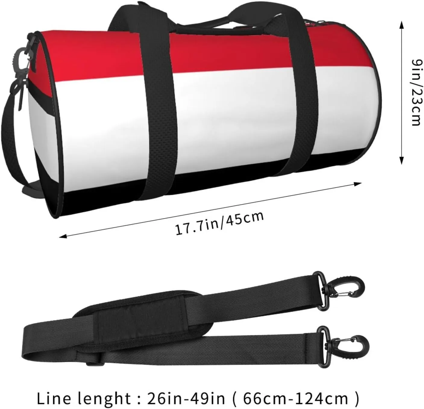 Yemen Yemeni Yemenian Flag Round Travel Duffel Bag Large Capacity Gym Sports Bags for Hiking Vacation Trips