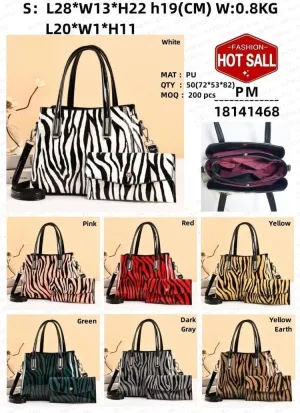 Zebra Leopard Print Pattern Handbags For Women Ladies Shoulder Bags Totes Purse Clutch Wallet Satchel 2 Pc Sets