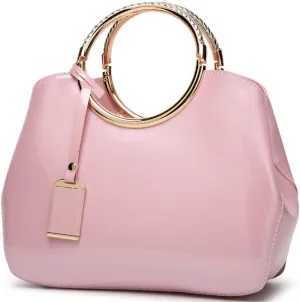 ZiMing Women Tote Bag Patent Leather Totes Top Handle Purse Satchel Shoulder Bag Ladies Gorgeous Evening Bags